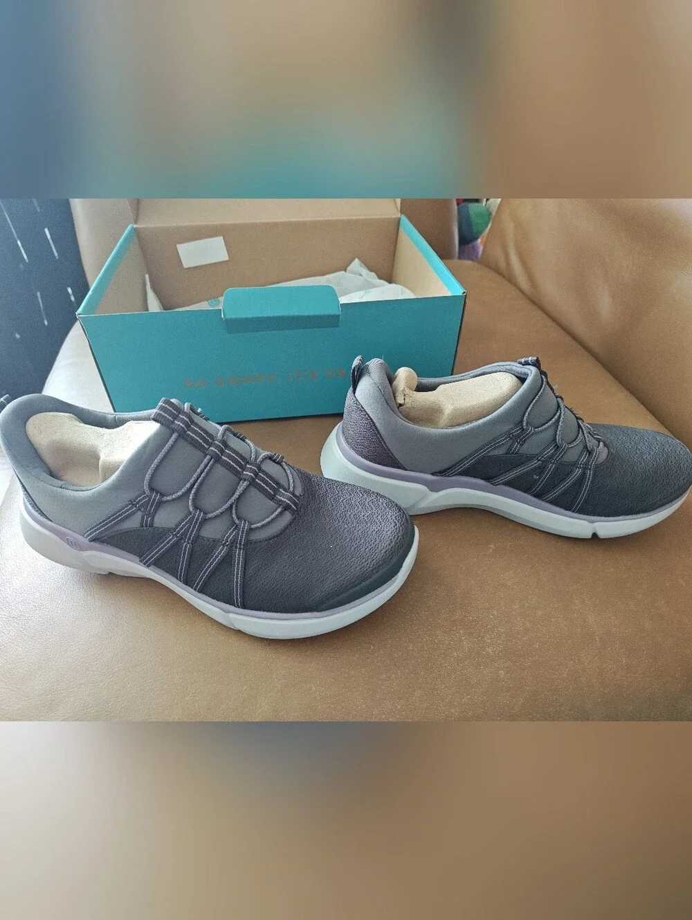 BZEES Hero Casual Slip-On Sneakers in Slate Gray 8.5 Wide